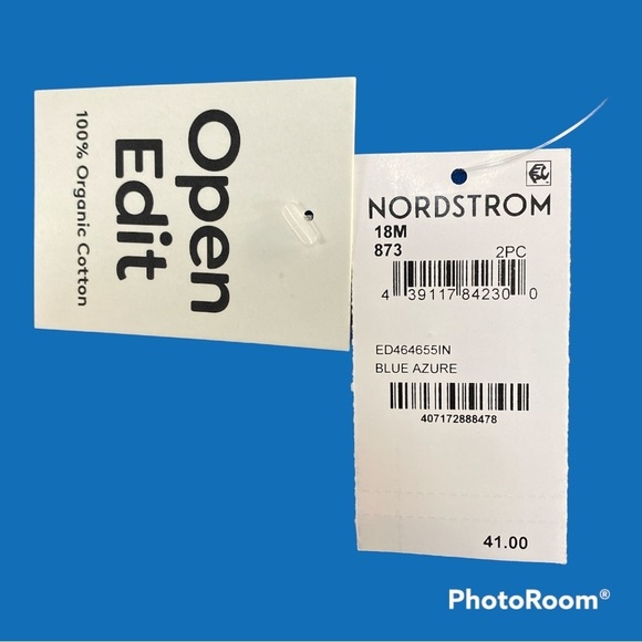 𝅺Dolman Sleeve Organic Cotton Romper, blue, size 18 months - Picture 7 of 7